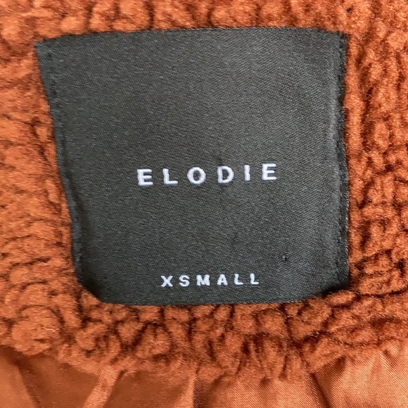 Elodie Nordstrom faux shearling rust brown, zip closure, pocket, collar jacket. - Picture 11 of 16